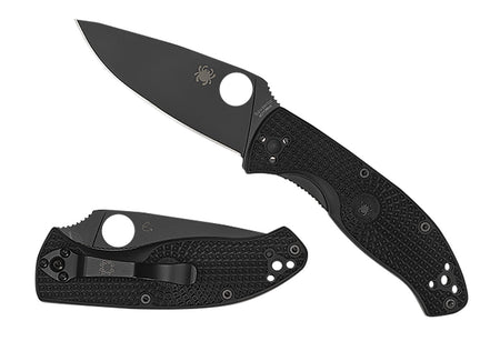Spyderco C122PBBK Tenacious Lightweight 3.39" Plain Edge Black Oxide 8Cr13MoV Blade Black FRN Handle Includes Pocket Clip