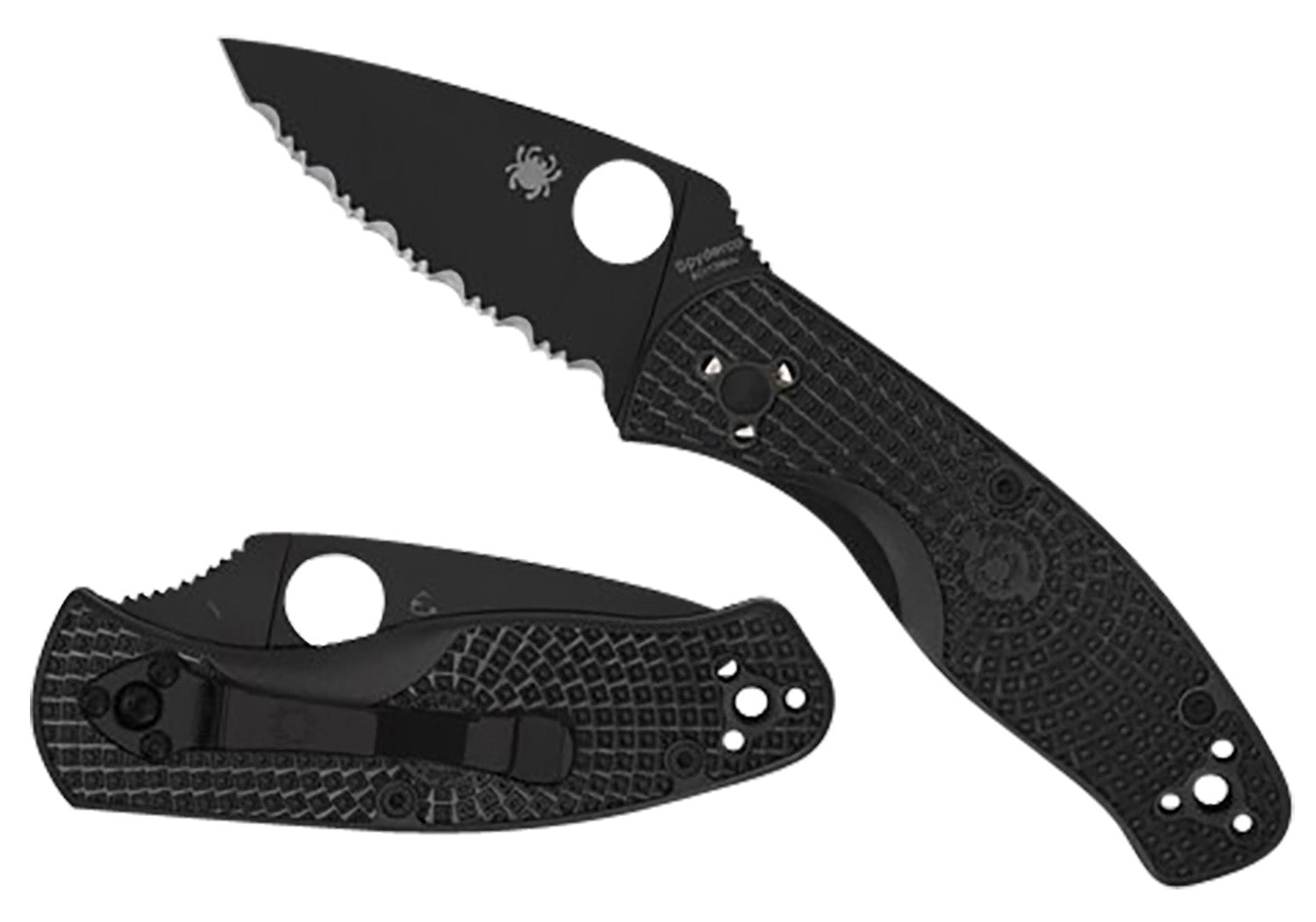 Spyderco Persistence Lightweight 2.75" Plain Black Oxide Blade Bi-Directional FRN Handle Pocket Clip