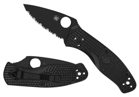 Spyderco Persistence Lightweight 2.75" Plain Black Oxide Blade Bi-Directional FRN Handle Pocket Clip