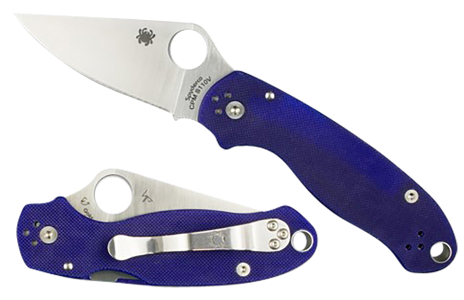 Spyderco Para 3 C223GPDBL Folding Knife 2.95" CPM S110V Blade Dark Blue Textured G10 Scales