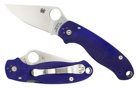 Spyderco Para 3 C223GPDBL Folding Knife 2.95" CPM S110V Blade Dark Blue Textured G10 Scales