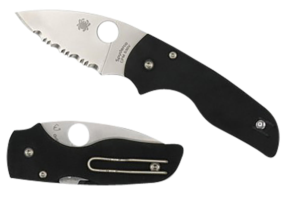 Spyderco Lil' Native C230GP 2.42" Plain Satin S30V Blade Black Textured G10 Handle Wire Clip