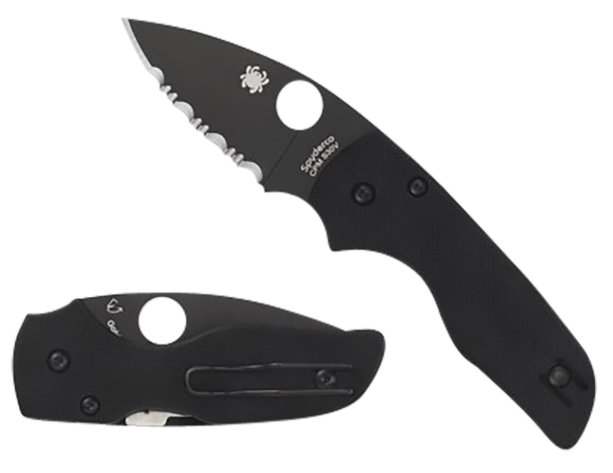 Spyderco Lil' Native C230GPBBK 2.42" Plain Black DLC S30V Blade Black G10 Handle Compression Lock