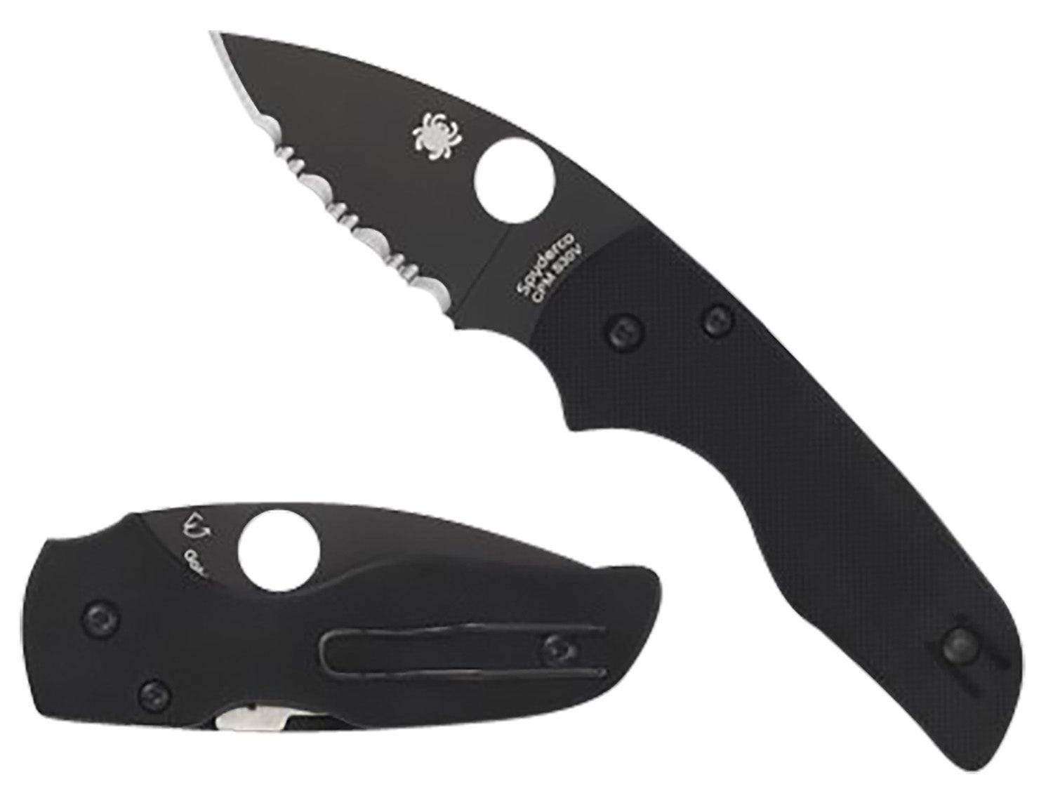 Spyderco Lil' Native C230GPBBK 2.42" Plain Black DLC S30V Blade Black G10 Handle Compression Lock
