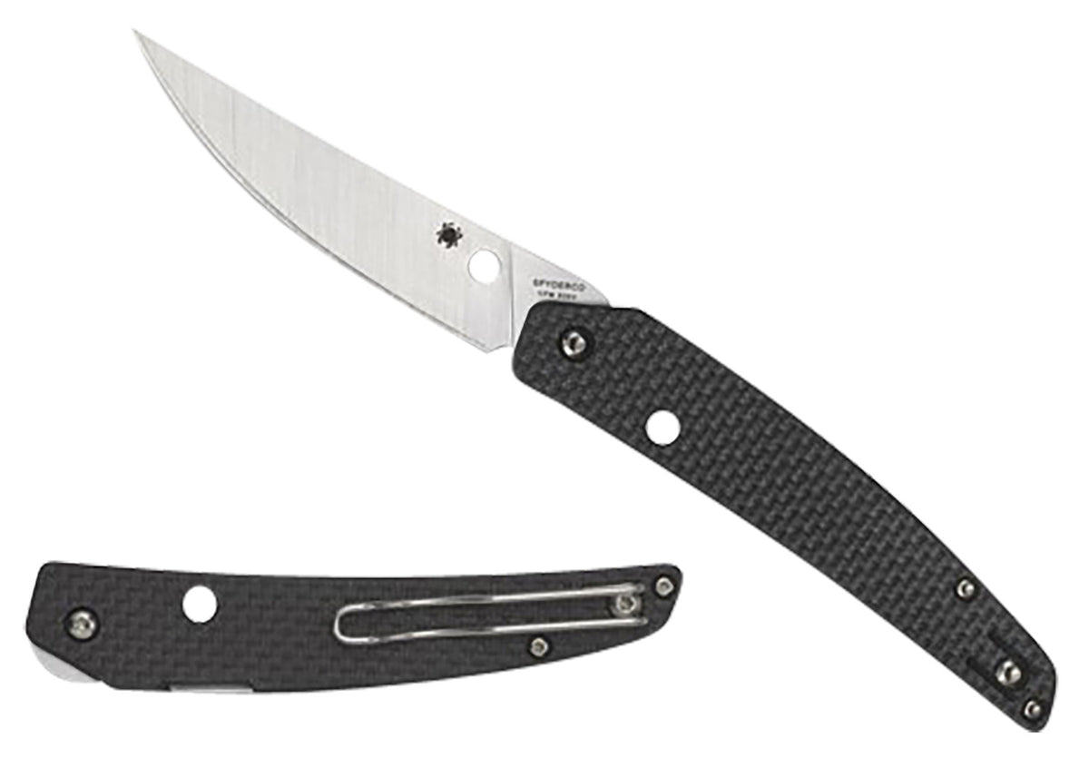 Spyderco Ikuchi C242CFP 3.26" Plain S30V Blade Textured Carbon Fiber G10 Handle Compression Lock