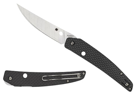 Spyderco Ikuchi C242CFP 3.26" Plain S30V Blade Textured Carbon Fiber G10 Handle Compression Lock
