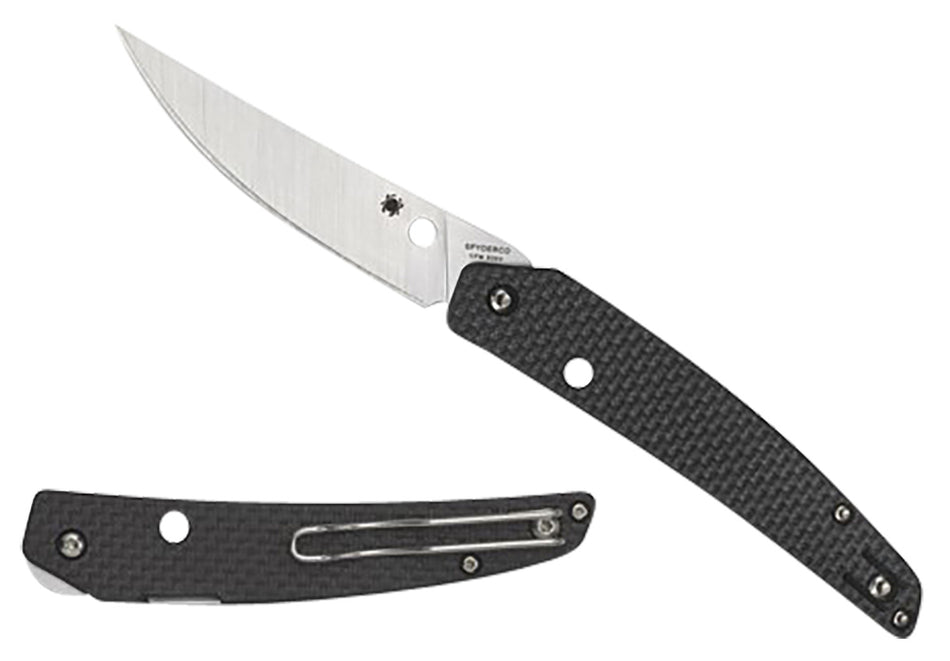 Spyderco Ikuchi C242CFP 3.26" Plain S30V Blade Textured Carbon Fiber G10 Handle Compression Lock