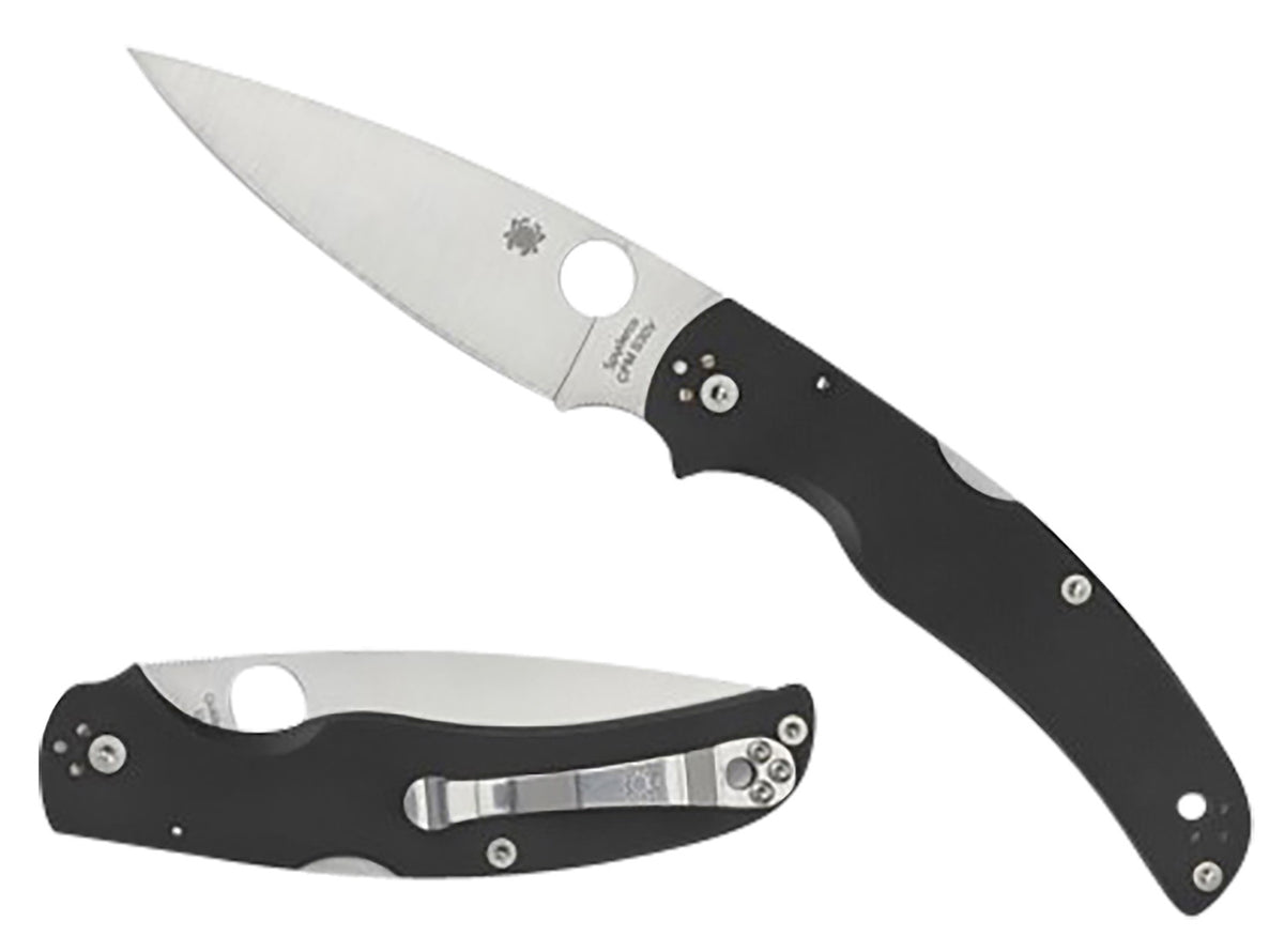 Spyderco Native Chief Lightweight C244GP 4.02" Plain Stonewashed CTS BD1N Blade Black FRN Handle w/ Pocket Clip