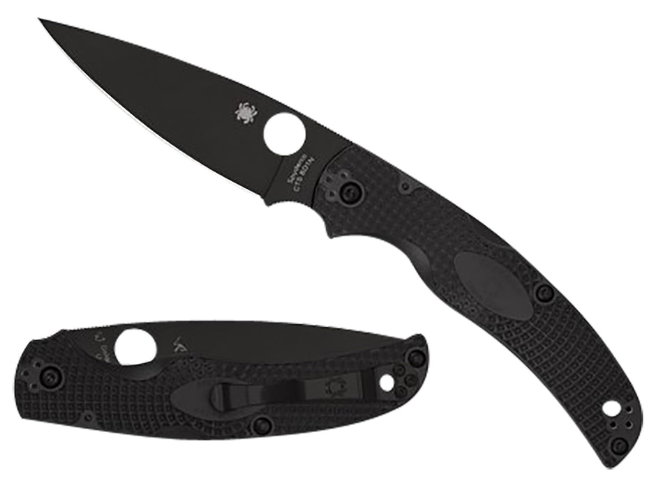 Spyderco Native Chief Lightweight C244PBBK 4.02" Plain Black DLC CTS BD1N Stainless Blade Black FRN Handle