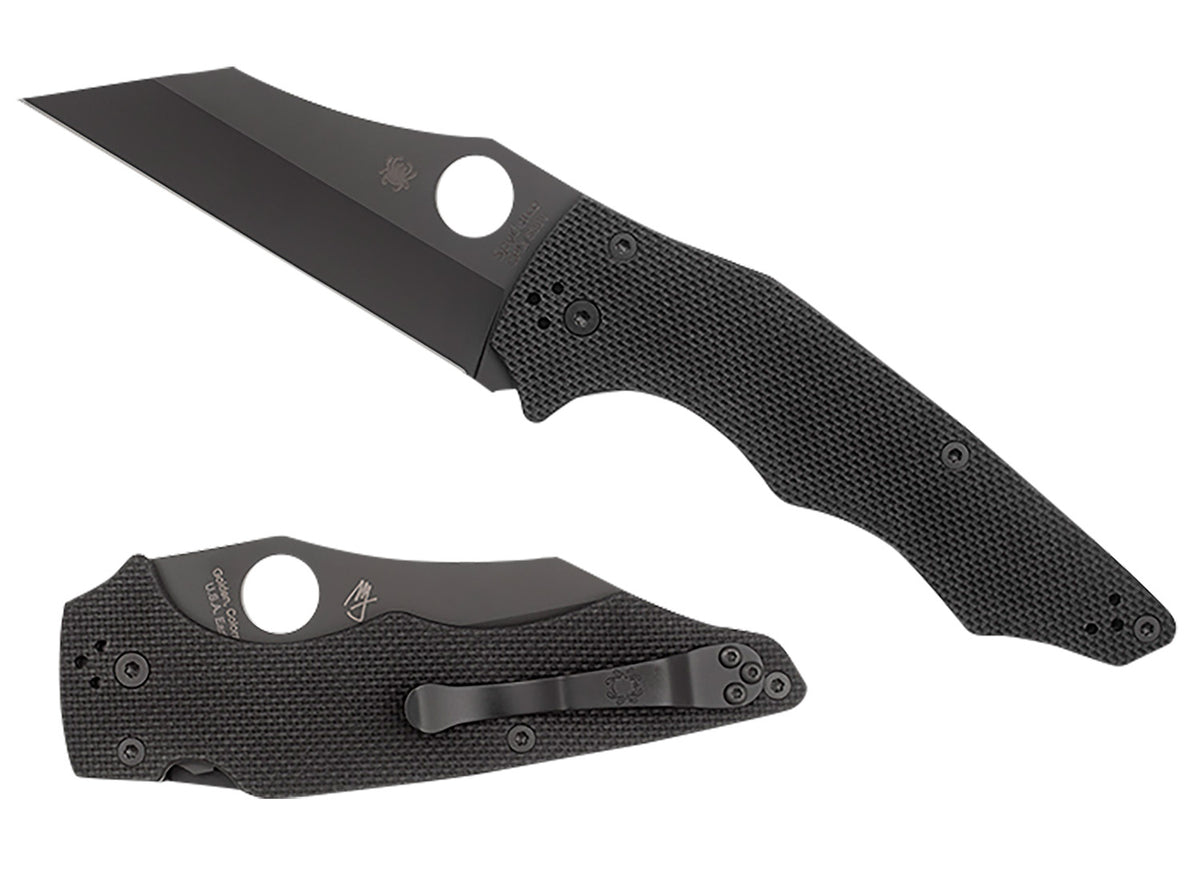 Spyderco YoJumbo C253GPBBK 3.98" Wharncliffe Black DLC S30V Blade Black G10 Handle Compression Lock