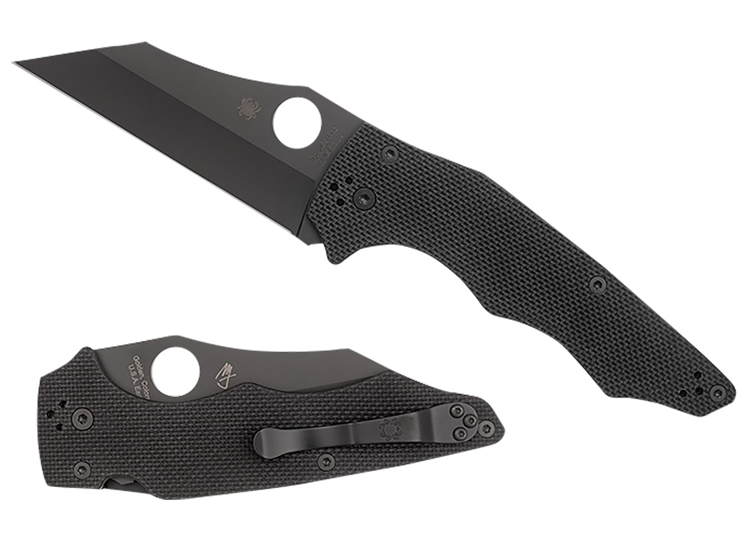Spyderco YoJumbo C253GPBBK 3.98" Wharncliffe Black DLC S30V Blade Black G10 Handle Compression Lock