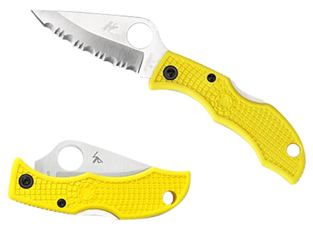 Spyderco Ladybug 3 Salt LYLP3 1.94" H2 Steel Blade Marine Yellow FRN Handle Keychain Folding Knife