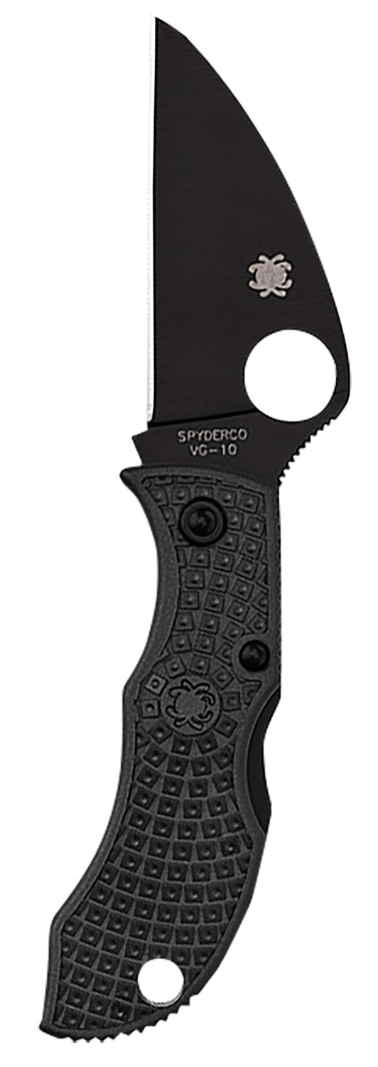 Spyderco Manbug MBKWPBK 1.91" Wharncliffe Non-Reflective TiCN Coated VG-10 Blade Black Textured FRN Handle