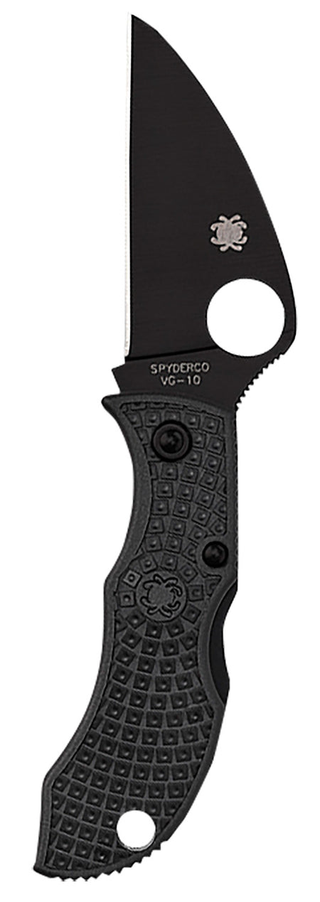 Spyderco Manbug MBKWPBK 1.91" Wharncliffe Non-Reflective TiCN Coated VG-10 Blade Black Textured FRN Handle