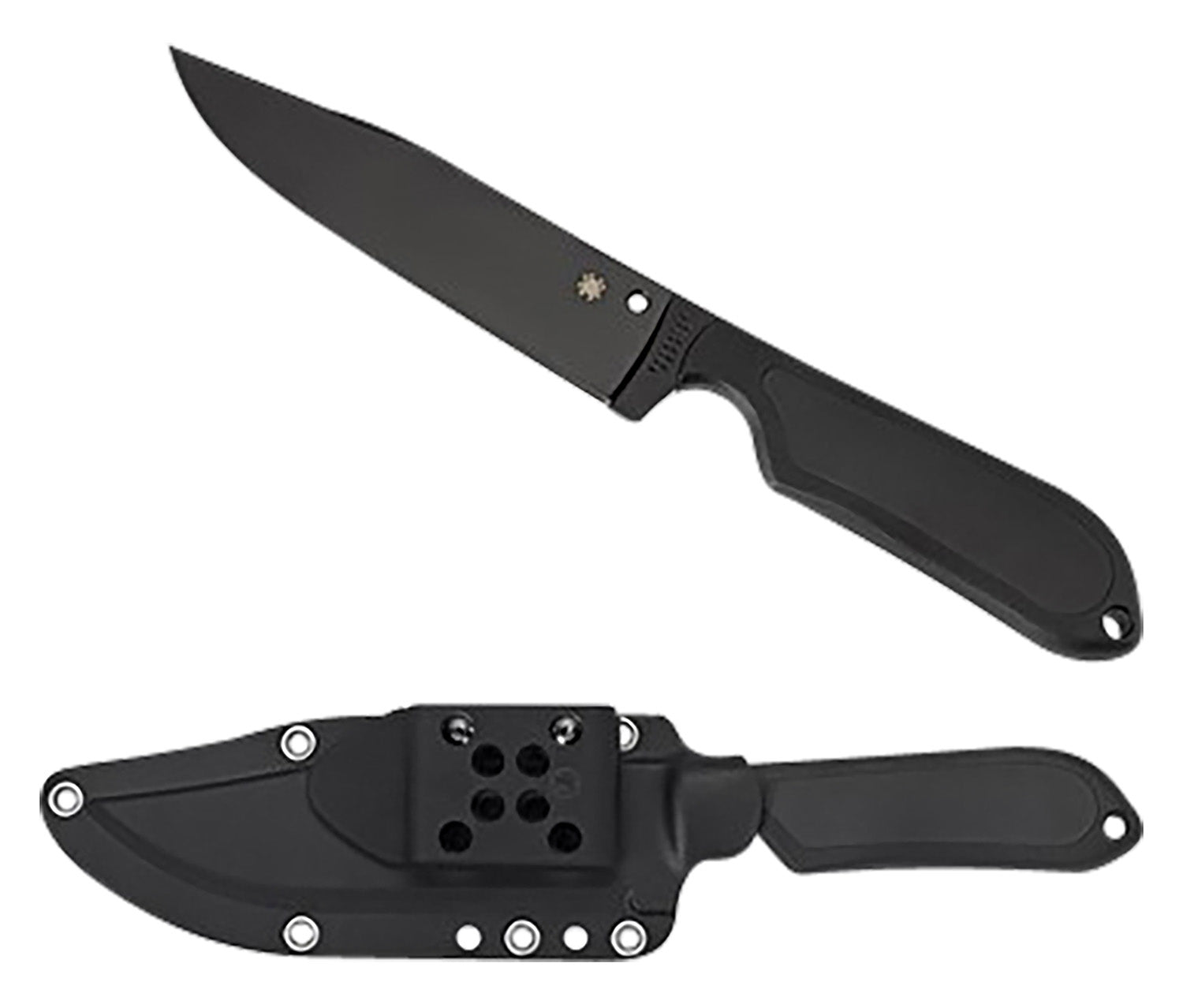 Spyderco Street Bowie FB04PBB 5.05" Plain Black DLC VG-10 Stainless Blade Black FRN Handle with G-Clip Sheath