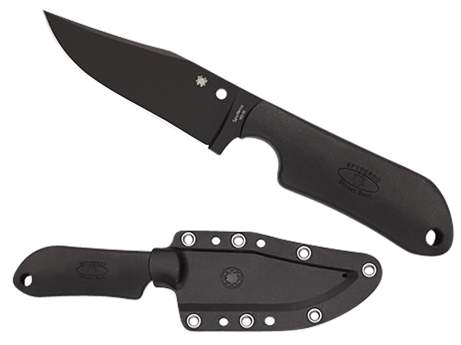 Spyderco Street Beat FB15PBBK 3.51" Plain Black DLC VG-10 Stainless Blade Black FRN Handle Fixed Knife