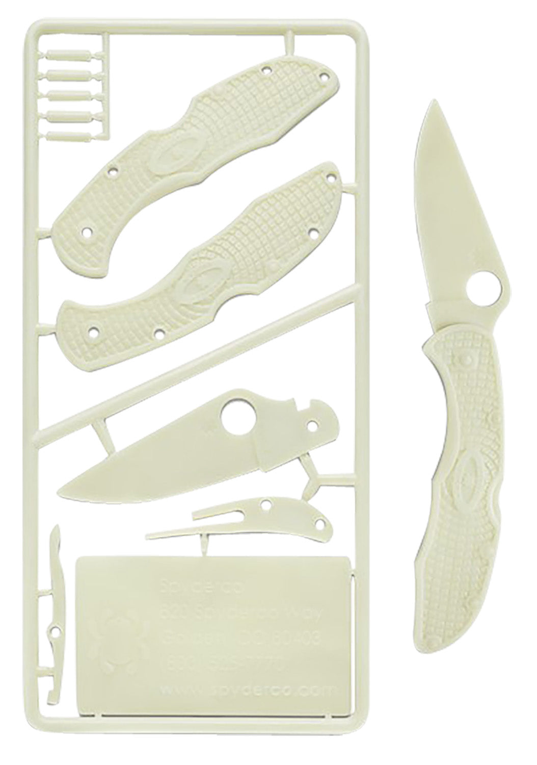 Spyderco Delica 4 PLKIT1 Glow-In-The-Dark Plastic Model Kit Safe for Kids Ages 7+