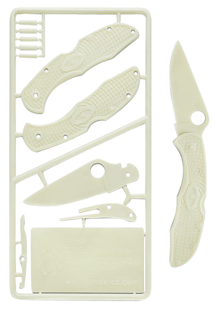 Spyderco Delica 4 PLKIT1 Glow-In-The-Dark Plastic Model Kit Safe for Kids Ages 7+