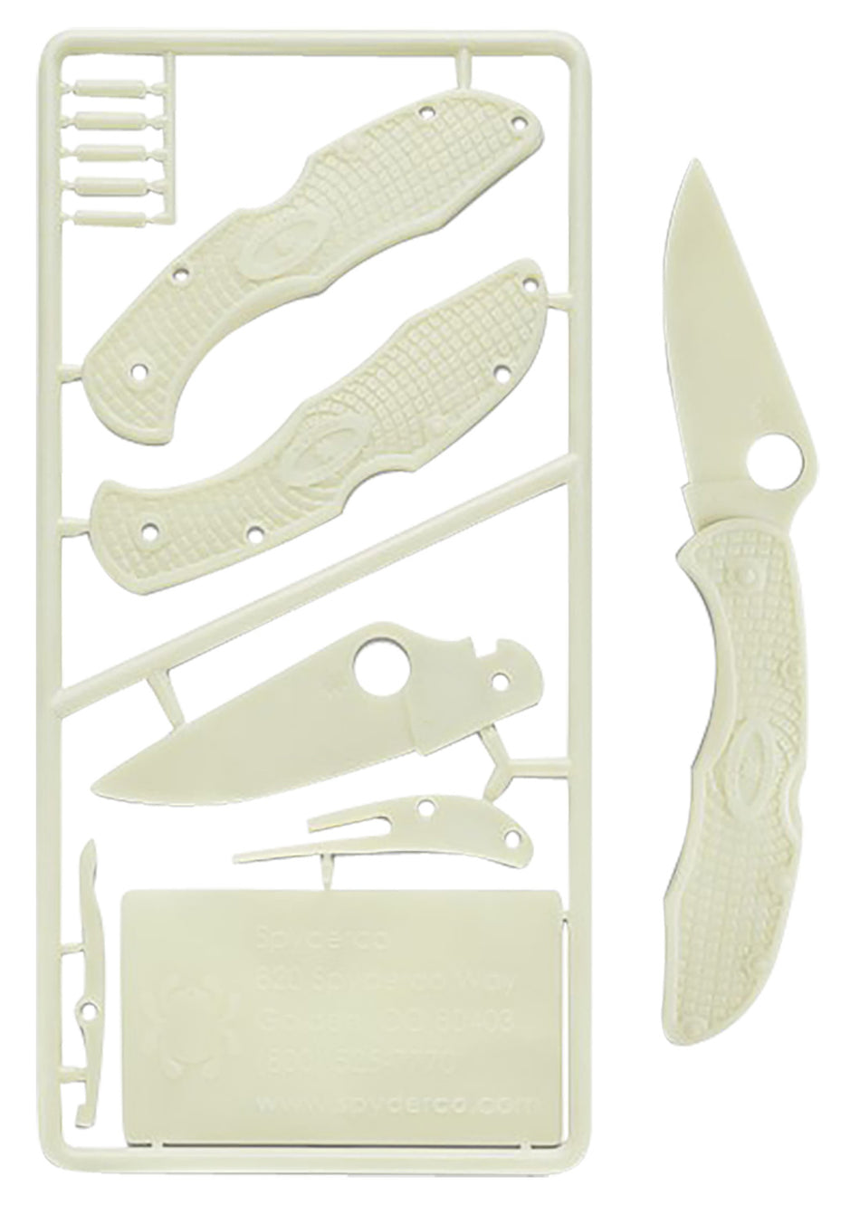 Spyderco Delica 4 PLKIT1 Glow-In-The-Dark Plastic Model Kit Safe for Kids Ages 7+