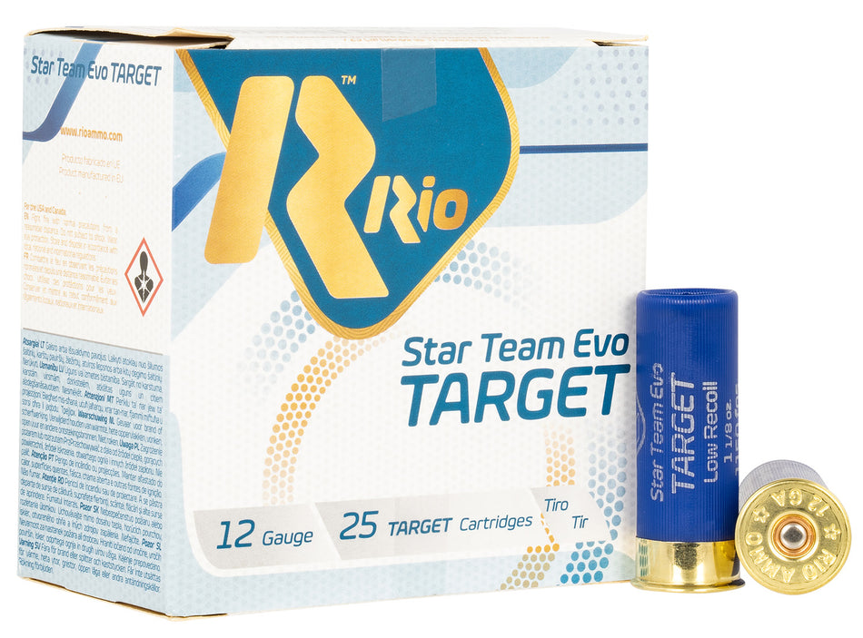 Rio Ammunition 12 Gauge Shotgun Ammo Team Target 2.75 in 1-1/8 oz #7.5