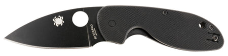 Spyderco Efficient C216GPBBK 2.98" Plain Black Oxide Coated 8Cr13MoV Blade Black G10 Handle Folding Knife