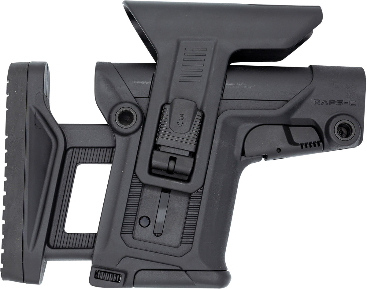 FAB Defense FXRAPSCB Black Polymer RAPS Collapsible Stock w/ Integrated Cheek-Rest & Ambidextrous 1Latch