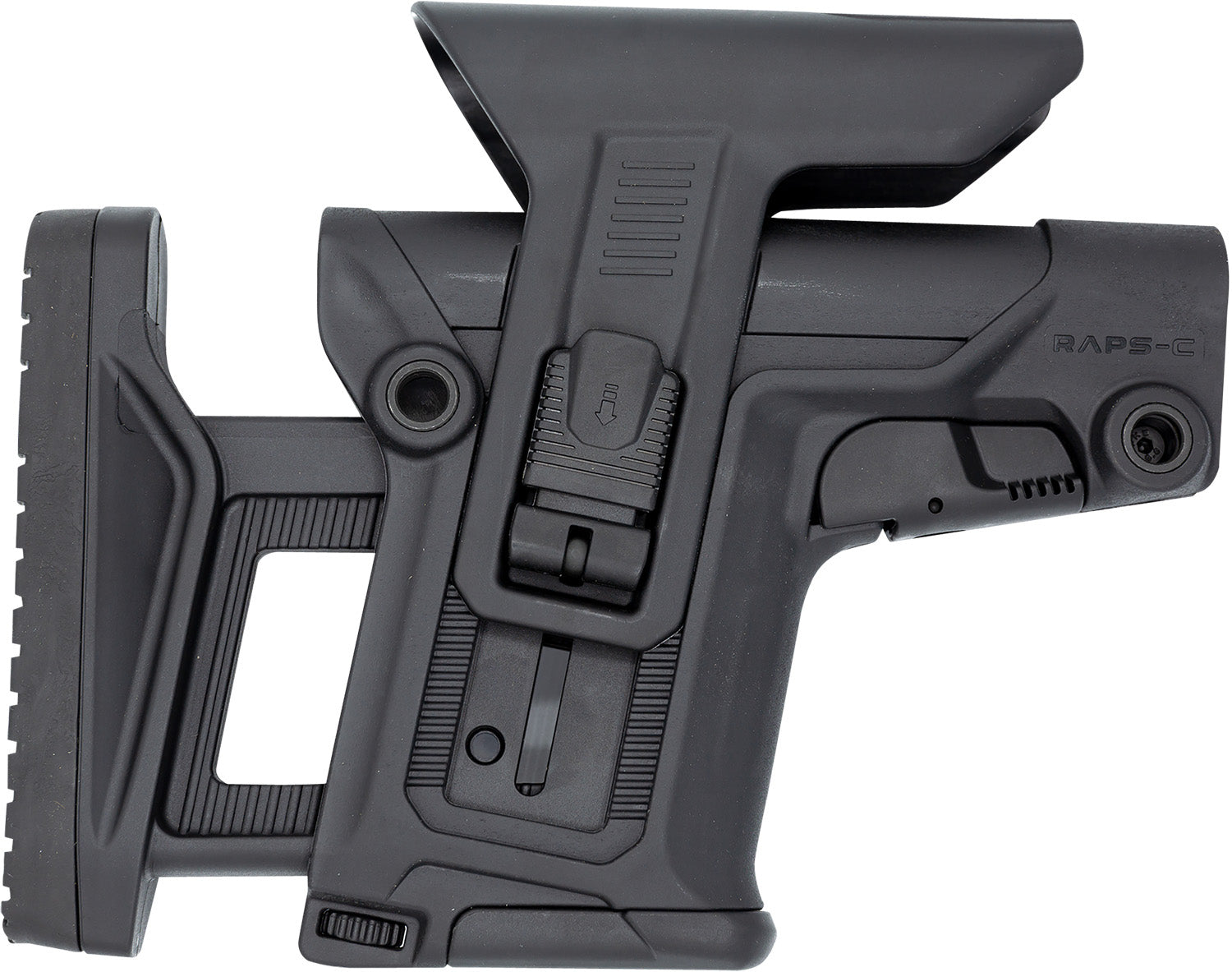 FAB Defense FXRAPSCB Black Polymer RAPS Collapsible Stock w/ Integrated Cheek-Rest & Ambidextrous 1Latch