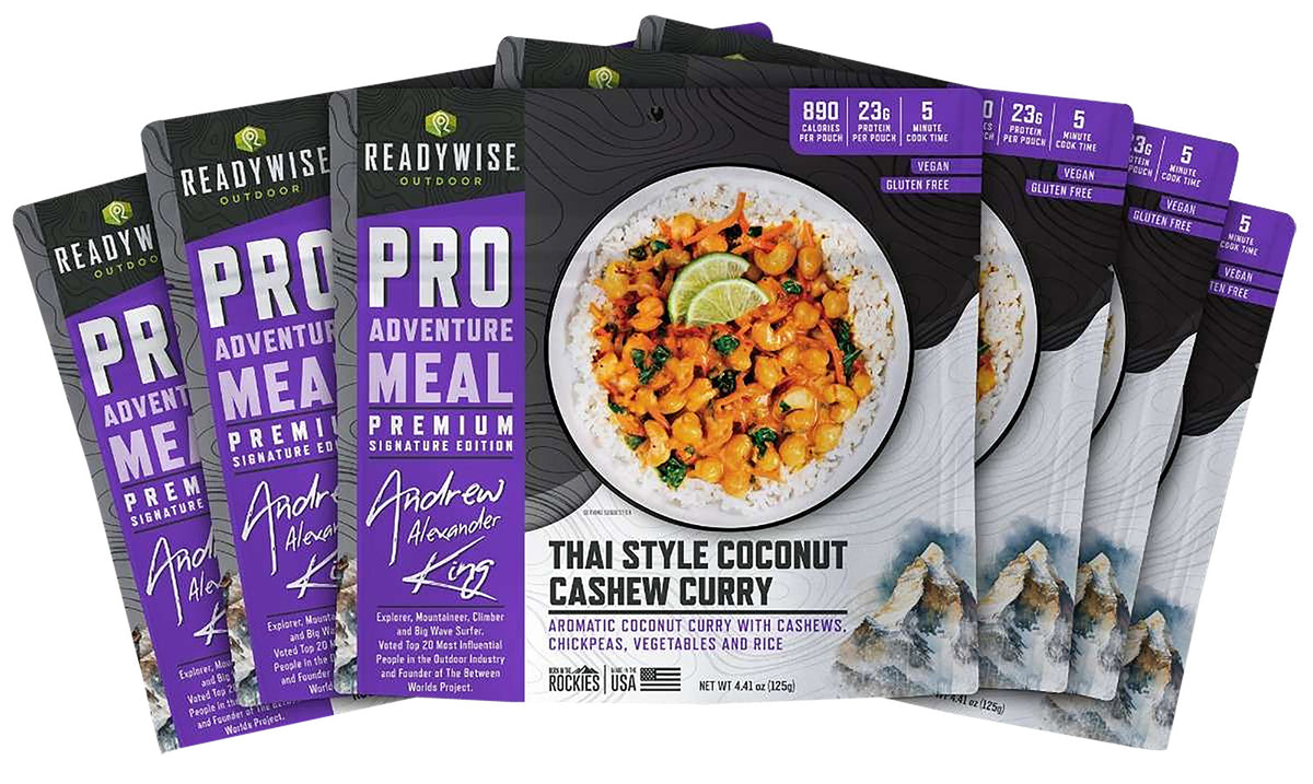 RW05193 Wise Foods Outdoor Thai Coconut Cashew Curry 2 Servings Per Pouch Case of 6