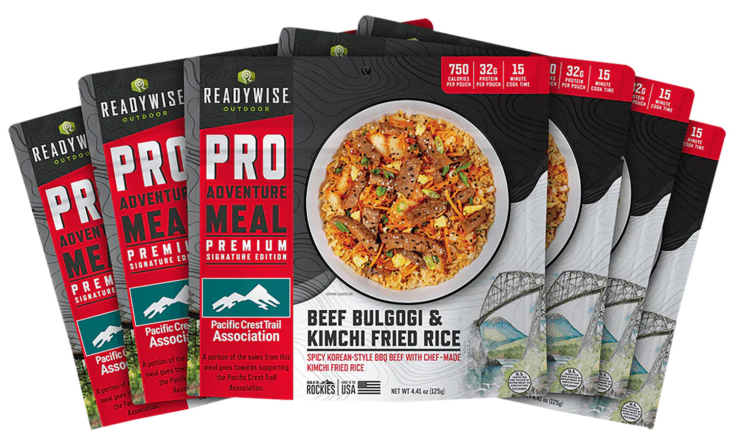 RW05194 ReadyWise Outdoor Beef Bulgogi and Kimchi Rice 2 Servings Per Pouch Case of 6