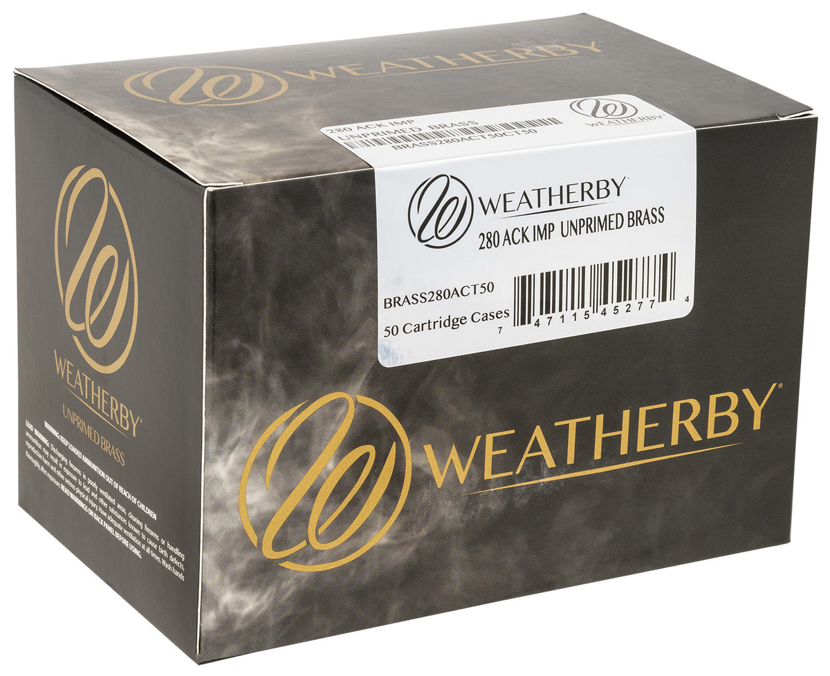 Weatherby 280 Ackley Improved Unprimed Rifle Brass Reloading Cases 50/Box