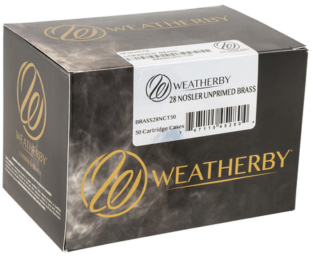Weatherby 28 Nosler Unprimed Rifle Brass Reloading Cases 50/Box