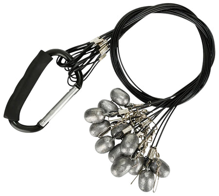 Drake Waterfowl DA9000036004 Texas Rig Anchor Set 36in Black Steel Wire Cable 4oz Lead Weight 12 Pack