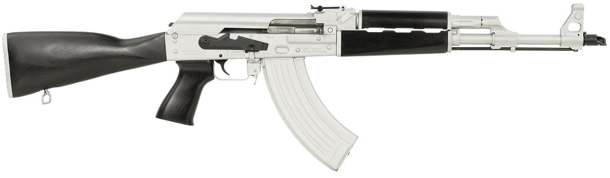 Zastava Arms Usa ZR7762CSB ZPAPM70 7.62x39mm 30+1 16.30" Black Chrome Lined Steel Barrel, Silver Receiver, Black Polymer Handguard, Fixed Dark Walnut Synthetic Stock