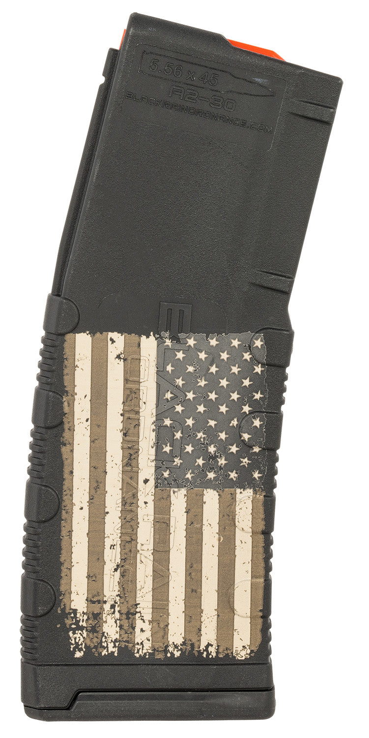 Black Rain Ordnance 30 Round 223 Rem/5.56x45mm NATO AR-15 Platform American Flag Engraving Polymer Magazine