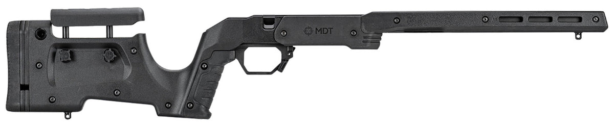 MDT XRS Precision Rifle Chassis Black Aluminum with V-Block Bedding for Tikka T1X