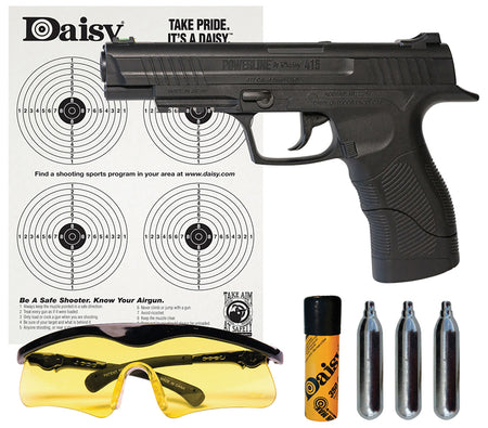 Daisy Powerline 415 .177 Cal CO2 BB Pistol 21+1 Fiber Optic Sight Starter Kit