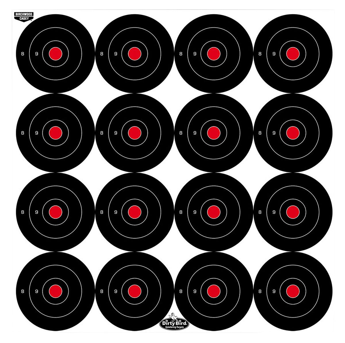 Birchwood Casey Dirty Bird 3" Bull's-Eye Tagboard Shooting Target Hanging 12 Pack