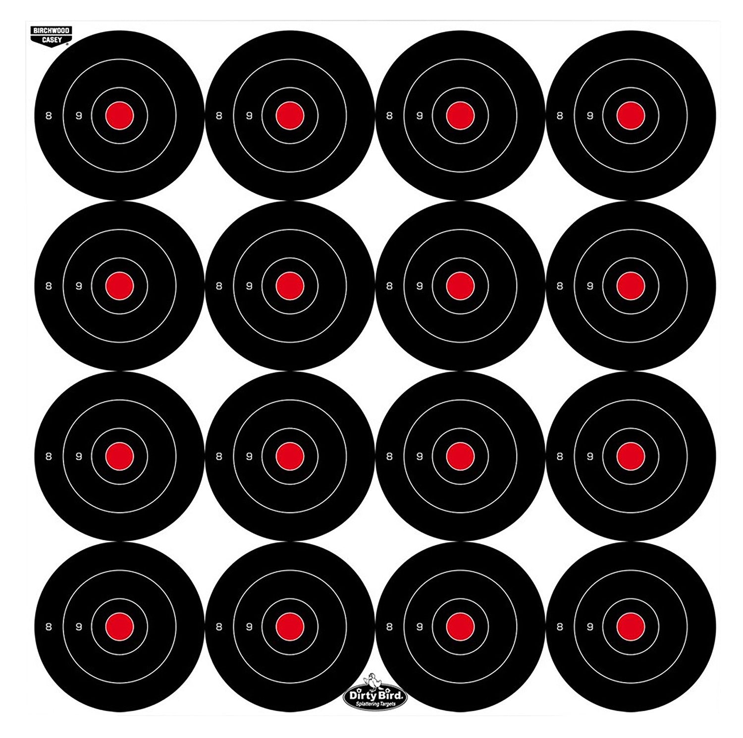 Birchwood Casey Dirty Bird 3" Bull's-Eye Tagboard Shooting Target Hanging 12 Pack