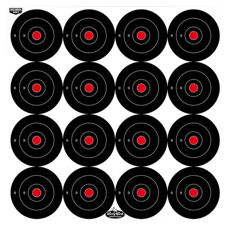 Birchwood Casey Dirty Bird 3" Bull's-Eye Tagboard Shooting Target Hanging 12 Pack