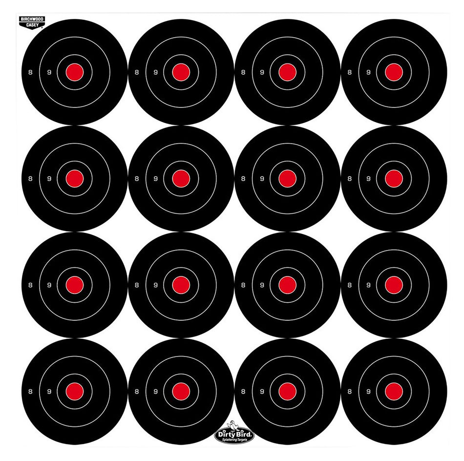 Birchwood Casey Dirty Bird 3" Bull's-Eye Tagboard Shooting Target Hanging 12 Pack