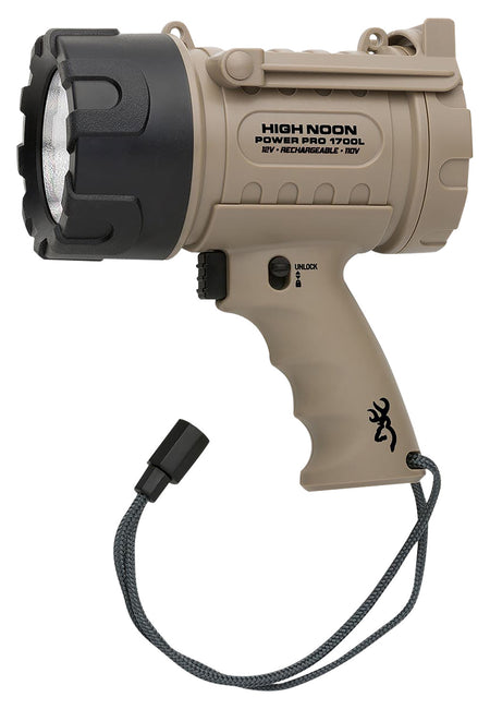 Browning 3717805 High Noon Power Pro Tan 100-1700 Lumen Multi-Power Spotlight White LED
