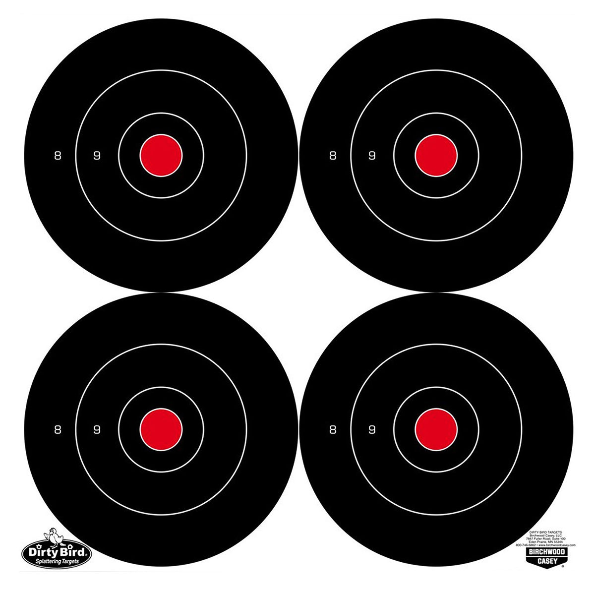 Birchwood Casey Dirty Bird 5.50" Bullseye Tagboard Hanging Shooting Target 12 Pack