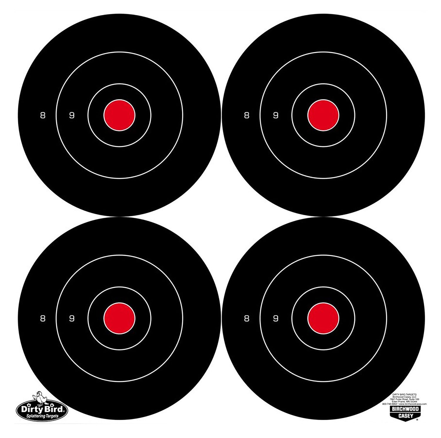 Birchwood Casey Dirty Bird 5.50" Bullseye Tagboard Hanging Shooting Target 12 Pack