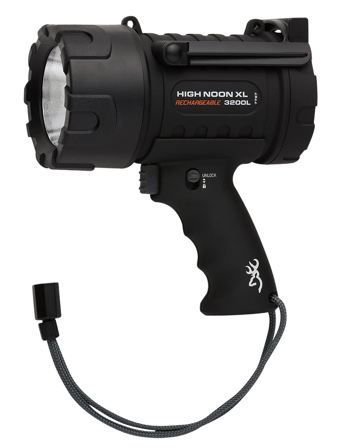 Browning 3717787 High Noon XL Black 100-3200 Lumen USB Rechargeable Spotlight White LED