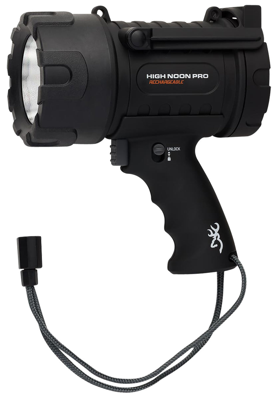 Browning 3717775 High Noon Pro USB Black Multi-Mode Spotlight 110-1400 Lumens White LED
