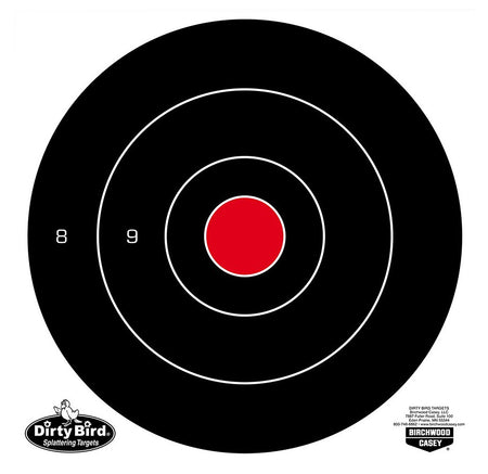 Birchwood Casey Dirty Bird 8" Bull's-Eye Tagboard Shooting Target Hanging 25 Pack