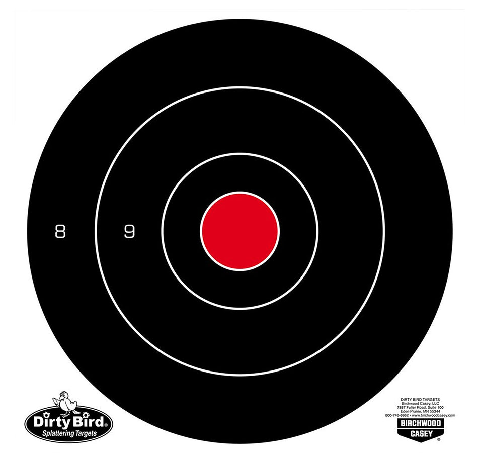 Birchwood Casey Dirty Bird 8" Bull's-Eye Tagboard Shooting Target Hanging 25 Pack