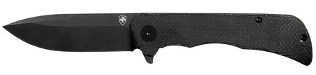 Templar PFMBK321 Paladin Folder Drop Point 3.27" Black Powder Coated D2 Blade with Black Micarta Handle