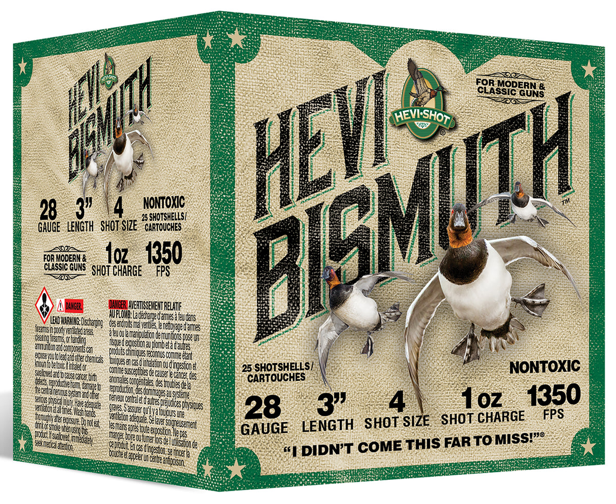 HEVI-Shot 28 Gauge Shotgun Ammo Hevi-Bismuth 3 in 1 oz #4