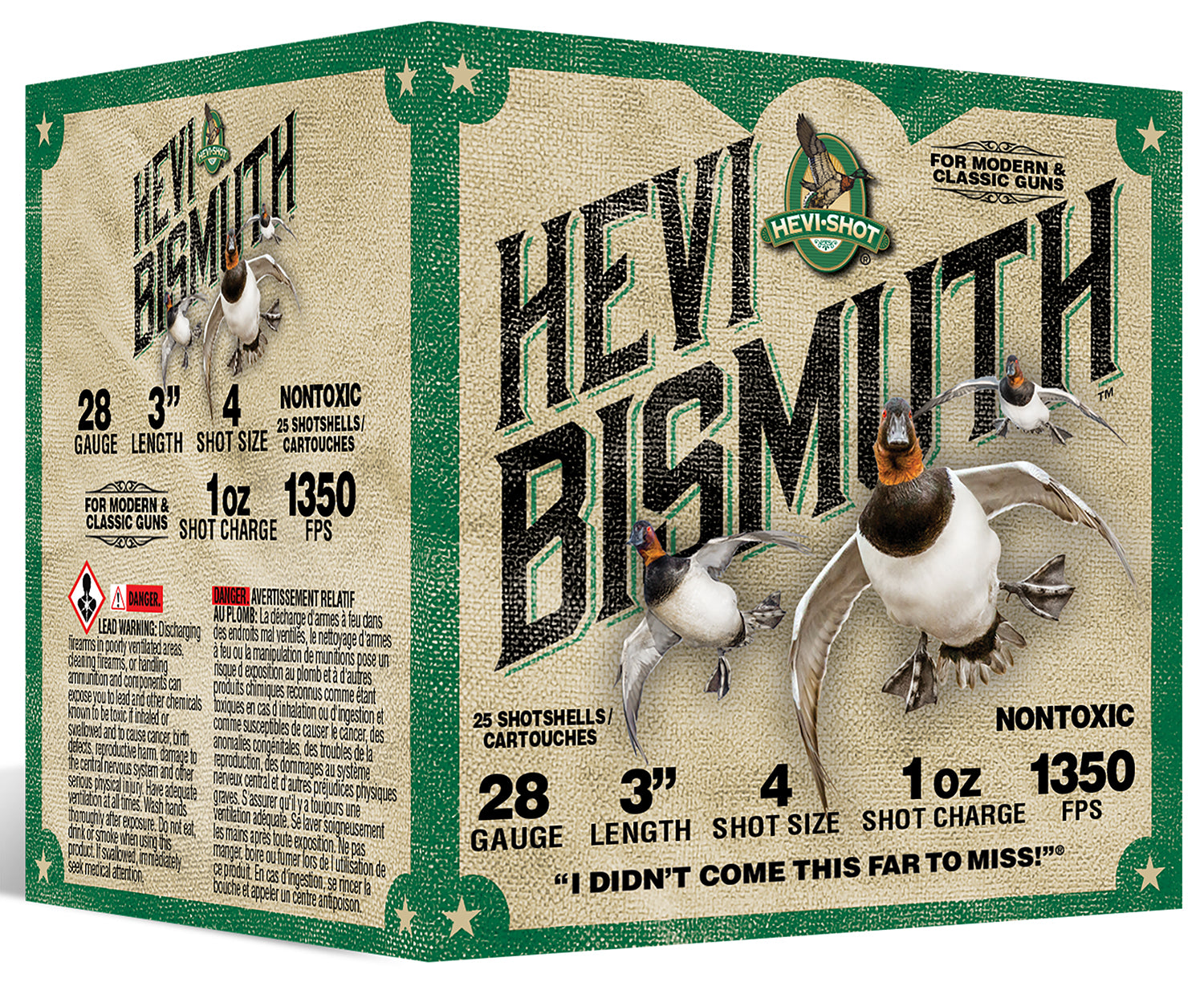 HEVI-Shot 28 Gauge Shotgun Ammo Hevi-Bismuth 3 in 1 oz #4